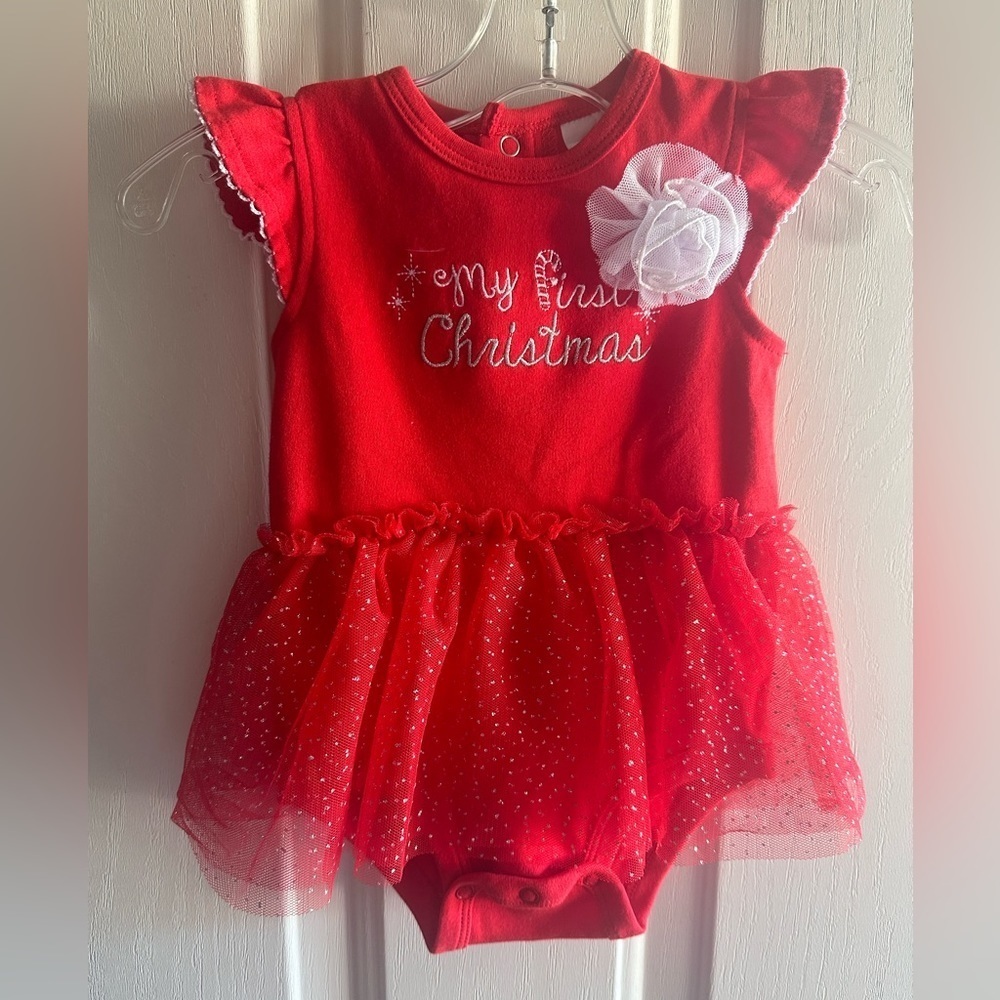 Nursery Rhyme Christmas red onsie 12 mo